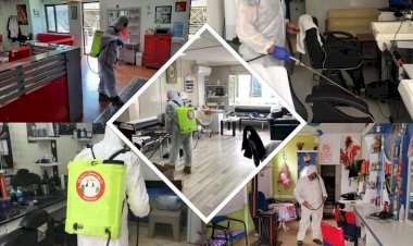 Menteşe’de Berber ve Kuaför Dükkânları Dezenfekte Ediliyor