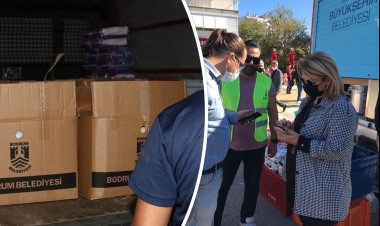 Bodrum Belediyesi İzmirlilere Deprem Dolayısıyla Yardımlara Devam Ediyor