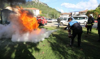 Belediye Personeline Yangın Tatbikatı