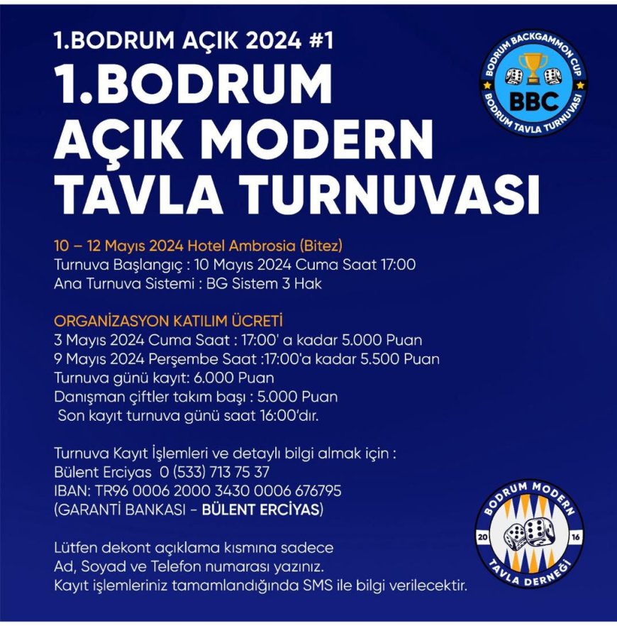 Tavlacılar Bodrum’da Buluşuyor!