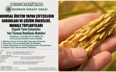 Bodrum'da Çiftçilere Organik Tarım ve Yeni Destek Programları Anlatılacak