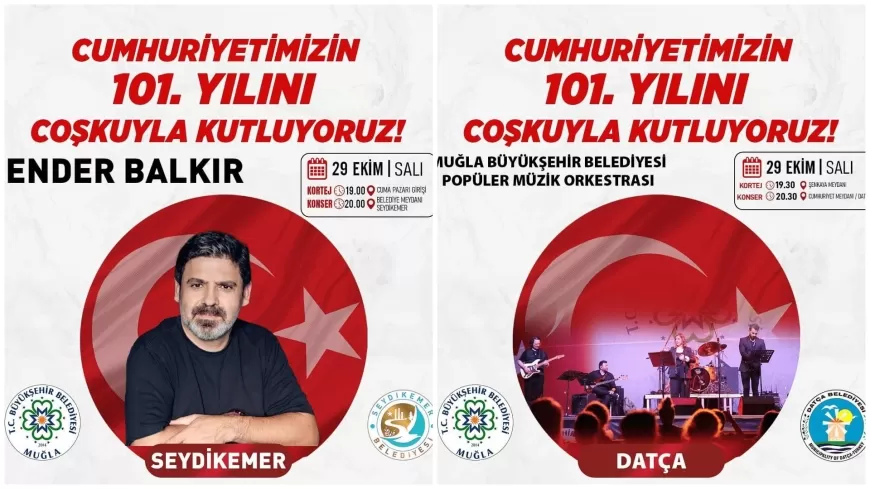 Cumhuriyet’in 101.Yaşı Muğla’da Coşkuyla Kutlanıyor