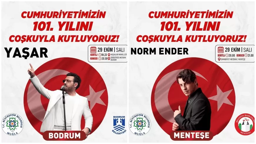 Cumhuriyet’in 101.Yaşı Muğla’da Coşkuyla Kutlanıyor