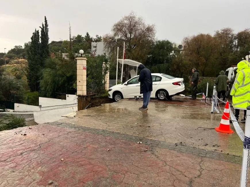 Bodrum’da Sağanak Yağış Felaketi: İstinad Duvarı Çöktü, Genç Son Anda Kurtarıldı