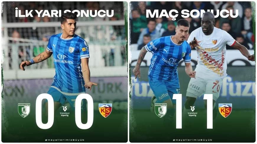 Bodrum FK ve Kayserispor Karşı Karşıya: Çekişmeli Mücadelede Kazanan Çıkmadı