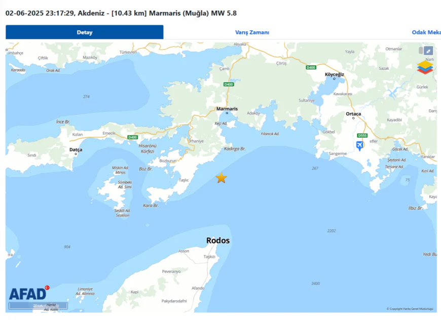 Marmaris Açıklarında Korkutan Deprem: 5.8 Büyüklüğündeki Sarsıntıda 1 Kişi Hayatını Kaybetti, 69 Yaralı