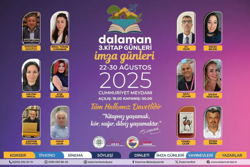 3. Dalaman Kitap Günleri 22 Ağustos’ta Başlıyor