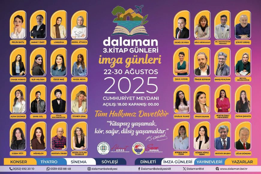 3. Dalaman Kitap Günleri 22 Ağustos’ta Başlıyor