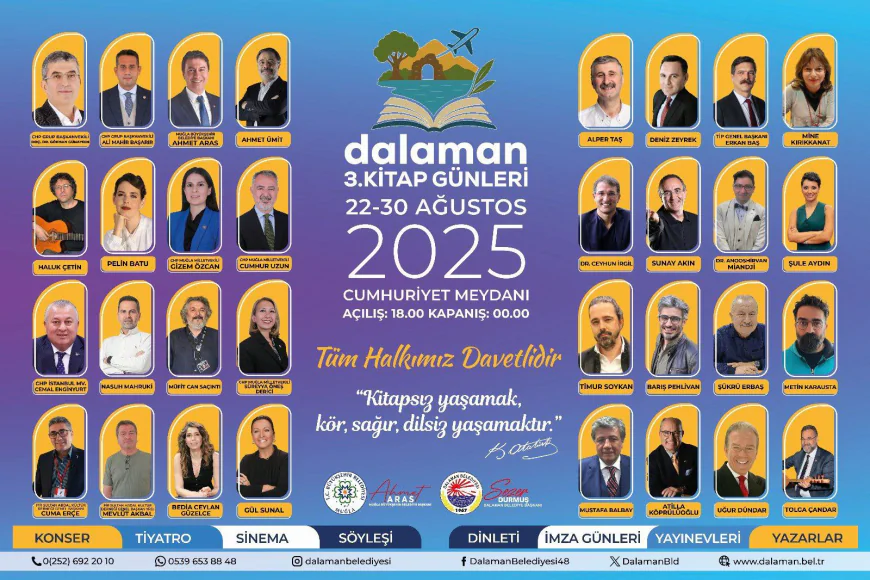 3. Dalaman Kitap Günleri 22 Ağustos’ta Başlıyor