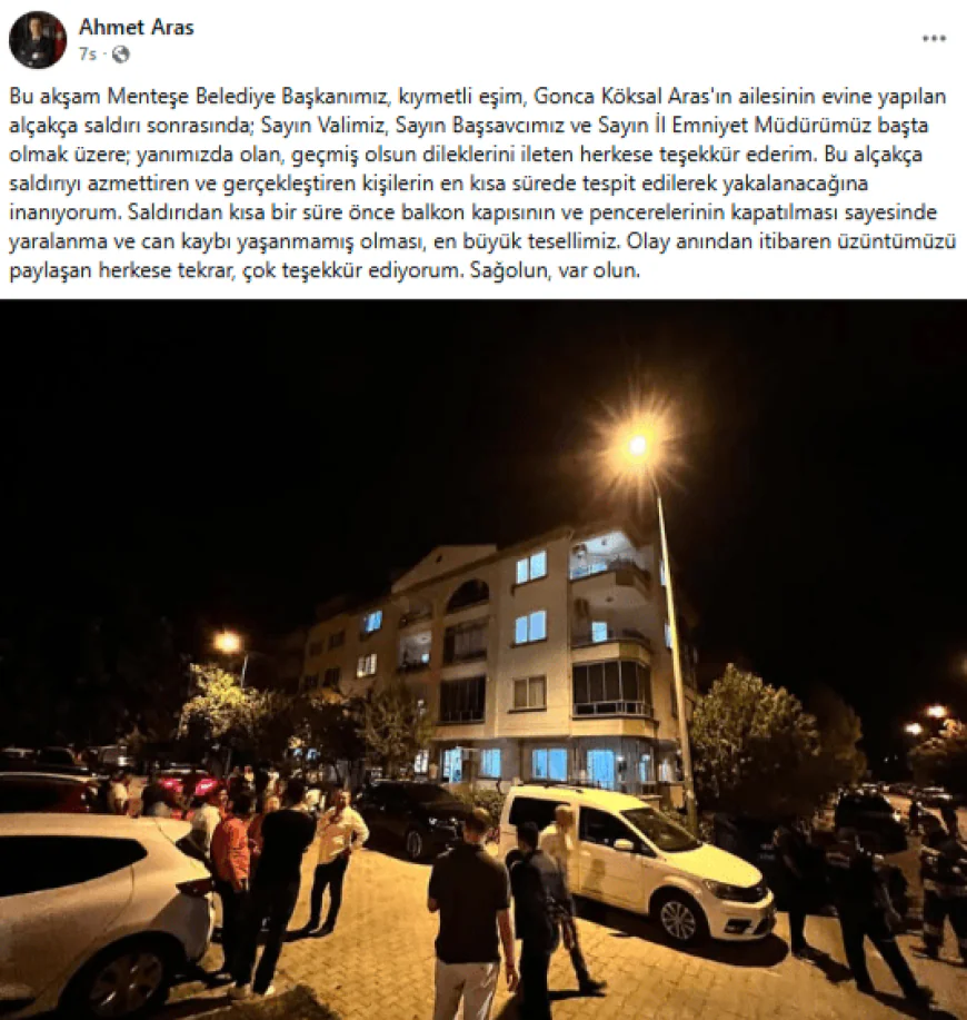Menteşe’de Belediye Başkanının Ailesine Molotoflu Saldırı