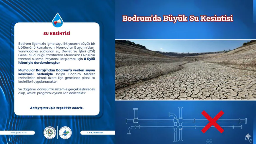 Bodrum’da Büyük Su Kesintisi: Mumcular Barajı’ndan Su Akışı Durduruldu
