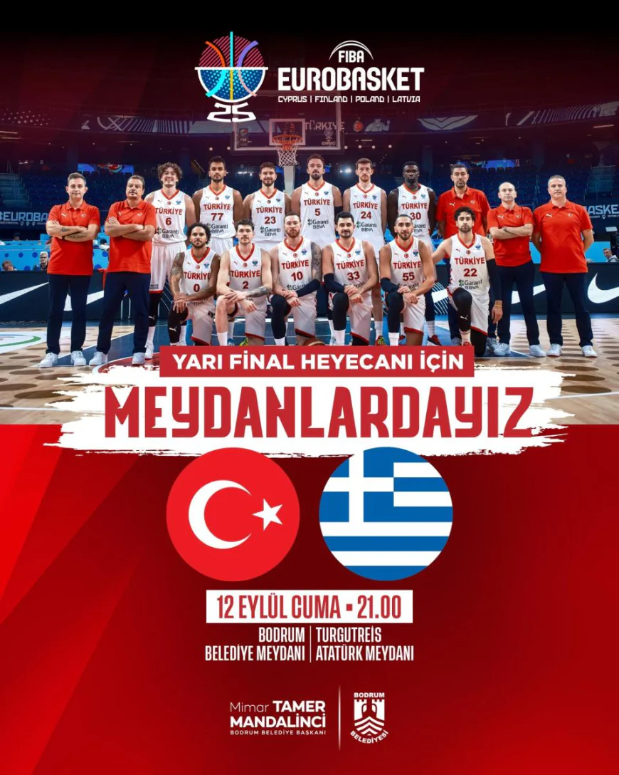 A Milli Basketbol Takımı’nın Yunanistan Maçı Bodrum’da Dev Ekranlardan Yayınlanacak