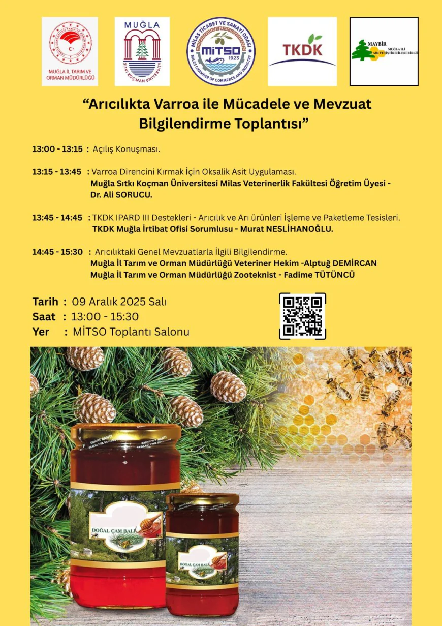 Milas’ta Arıcılıkta Varroa İle Mücadele Ve Mevzuat Bilgilendirme Toplantısı Düzenleniyor