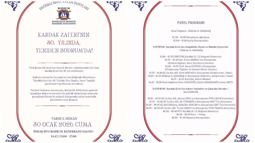 Kardak Krizi’nin 30. Yılında Büyük Panel: Bodrum Denizciler Derneği’nden Tarihi Buluşma