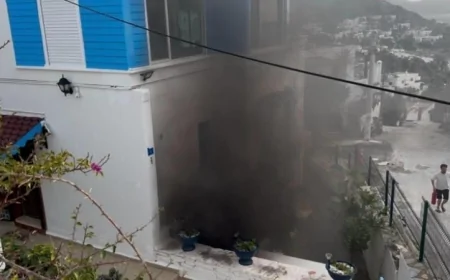 Bodrum Kumbahçe’de Korkutan Yangın: İki Dairede Klimalar Alev Aldı