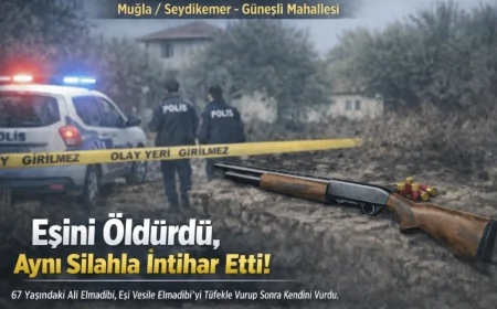 Seydikemer’de Kan Donduran Aile Faciası: Eşini Öldürüp İntihar Etti