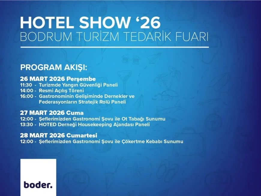 Hotel Show 2026 Bodrum’da Kapılarını Açıyor: Turizm Ve Gastronomi Dünyası Bu Fuarda Buluşuyor