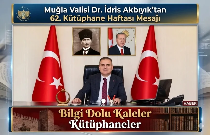 Muğla Valisi Dr. İdris Akbıyık’tan 62. Kütüphane Haftası Mesajı: Bilgi Dolu Kaleler Kütüphaneler