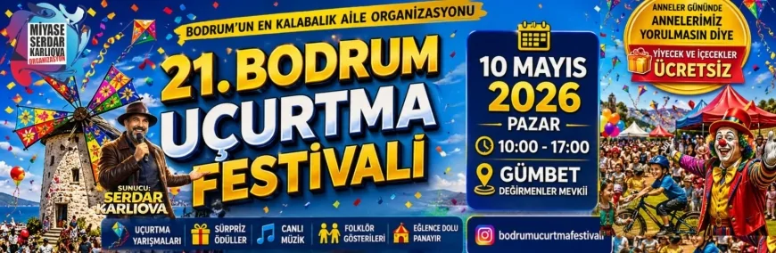 21. Uluslararası Bodrum Uçurtma Festivali Anneler Günü'nde Gökyüzünü Renklendirecek: 21 Yıllık İyilik Hikayesi Devam Ediyor