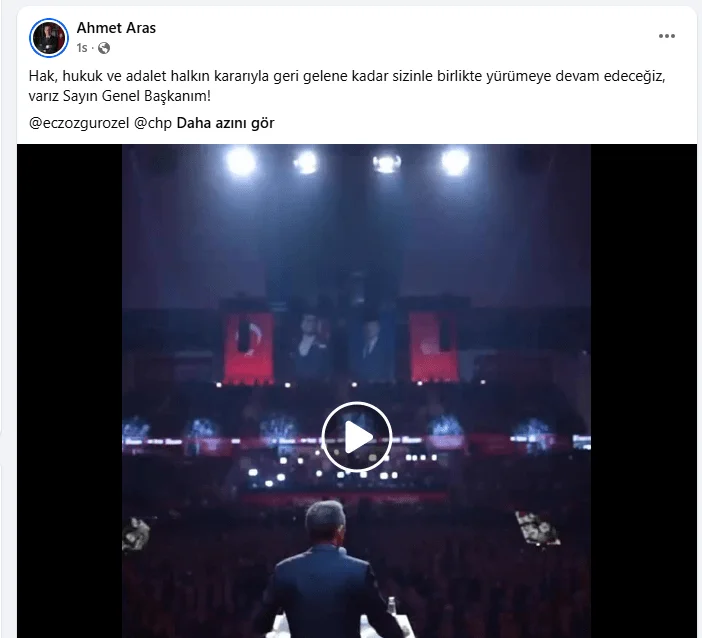 Muğla Büyükşehir Belediye Başkanı Ahmet Aras’tan CHP Genel Başkanı Özgür Özel’e Güçlü Destek