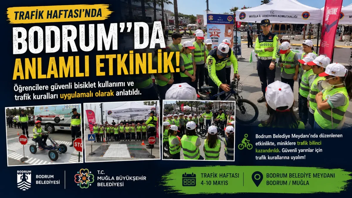 Bodrum'da Trafik Haftası Kapsamında Dev Farkındalık Etkinliği Düzenlendi