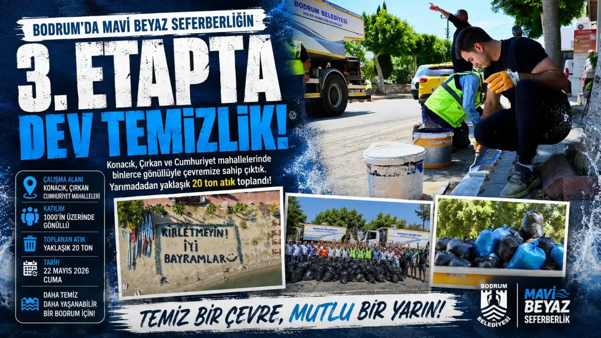 Bodrum’da Mavi Beyaz Seferberlik: Üç Mahallede 20 Ton Atık Toplandı