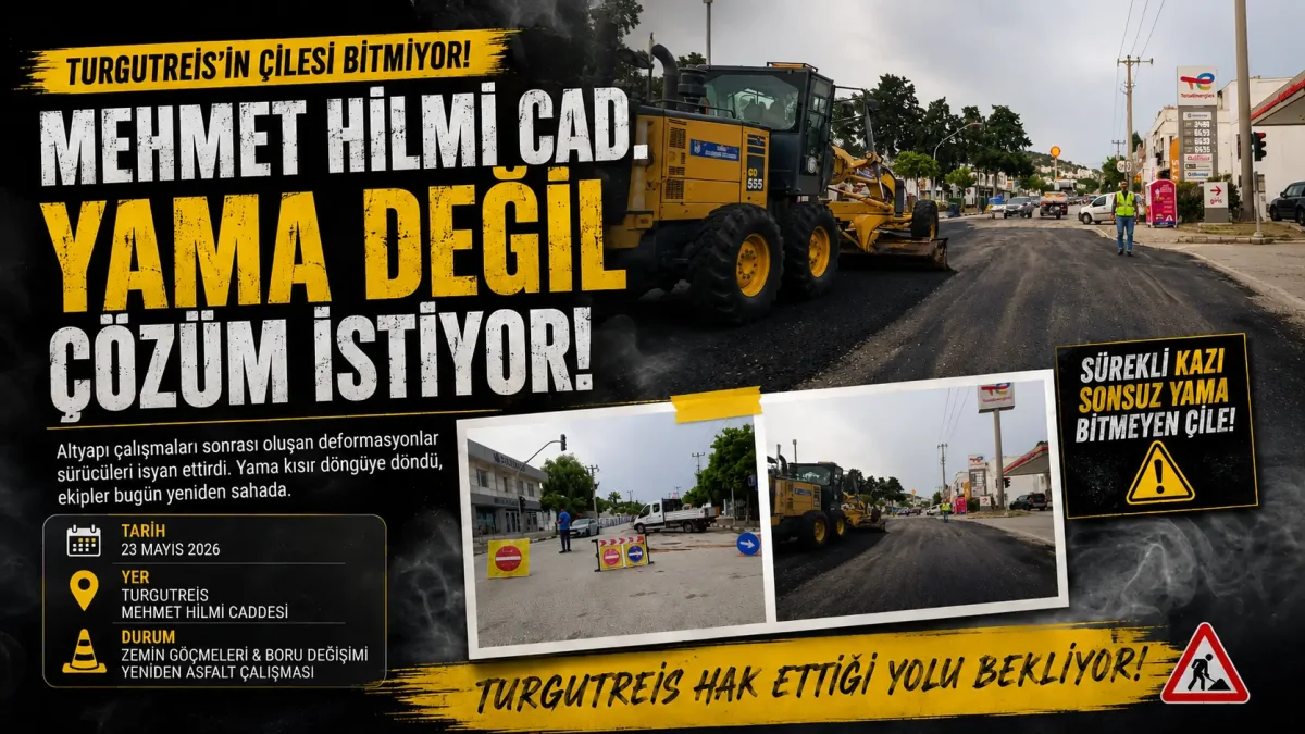 Turgutreis’in Ana Arterinde Yama Çilesi: Mehmet Hilmi Caddesi’nde Asfalt Yenileme Çalışması