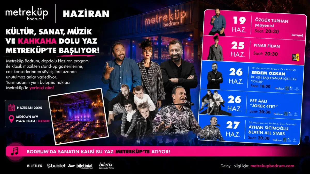 Bu Yaz Bodrum’da Işıklar Metreküp Bodrum Sahnesinde Yükselecek: Yazın Enerjisi Haziran’da Başlıyor!