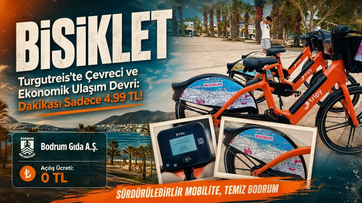 Bodrum’da Çevreci Ulaşım Dönemi: Turgutreis’te Elektrikli Bisikletler Hizmete Girdi