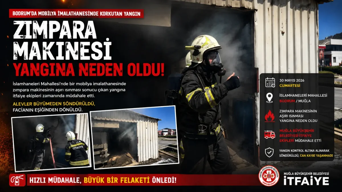 Bodrum’da Marangozhanede Korkutan Yangın: Ekipler Hızla Müdahale Etti