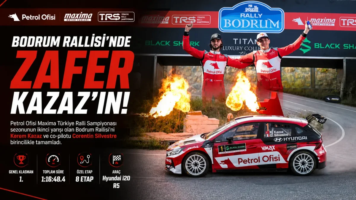 Bodrum Rallisi'nde Kerem Kazaz Fırtınası: Ege’nin Zirvesine Adını Yazdırdı
