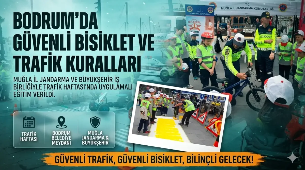 Bodrum'da Trafik Haftası Kapsamında Dev Farkındalık Etkinliği Düzenlendi