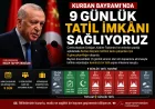Kurban Bayramı Tatili 9 Güne Çıkarıldı: Cumhurbaşkanı Erdoğan'dan Milyonlara Müjde