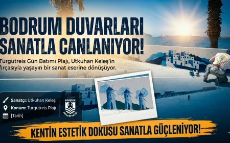 Turgutreis Gün Batımı Plajı’nda Sanatsal Dönüşüm: Bodrum’un Simgeleri Duvarlara İşleniyor
