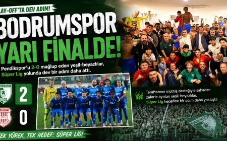 Bodrumspor, Pendikspor’u 2 Golle Geçip Yarı Finale Yükseldi: Süper Lig Hayali Sürüyor