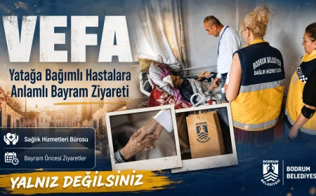 Bodrum Belediyesi’nden Bayram Öncesi Yatağa Bağımlı Hastalara Evde Ziyaret