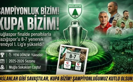 Muğlaspor Trendyol 1. Lig'de: Tarihi Finalde Penaltılarla Elazığspor'u Devirdi