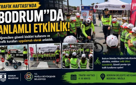 Bodrum'da Trafik Haftası Kapsamında Dev Farkındalık Etkinliği Düzenlendi