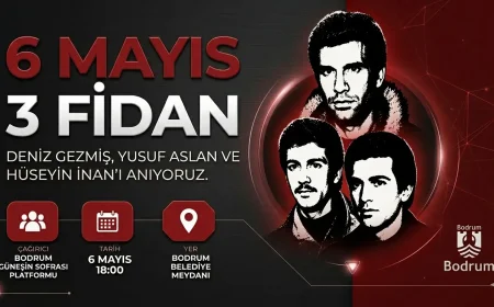 6 Mayıs 3 Fidan Anması: Bodrum Güneşin Sofrası Platformu Deniz Gezmiş Ve Arkadaşlarını Anıyor