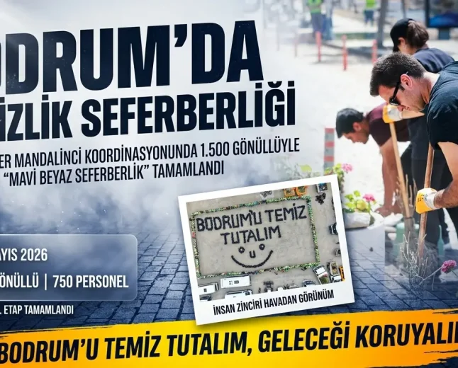 Bodrum’da Dev Temizlik Seferberliği: 1.500 Kişi Mavi Beyaz Bir Gelecek İçin El Ele Verdi