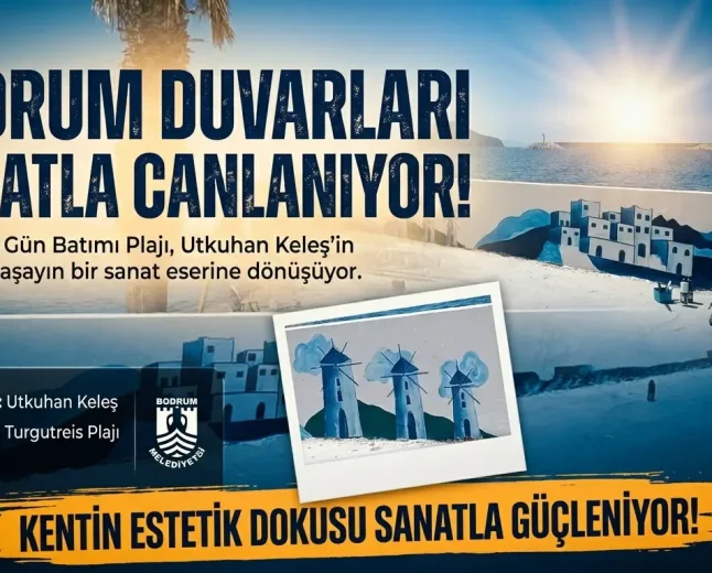 Turgutreis Gün Batımı Plajı’nda Sanatsal Dönüşüm: Bodrum’un Simgeleri Duvarlara İşleniyor