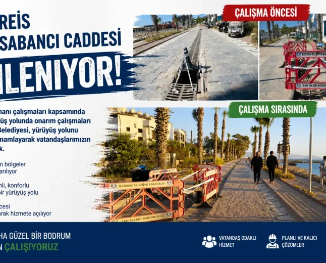 Turgutreis Şevket Sabancı Caddesi'nde Onarım Seferberliği: Bayram Öncesi Yenileniyor