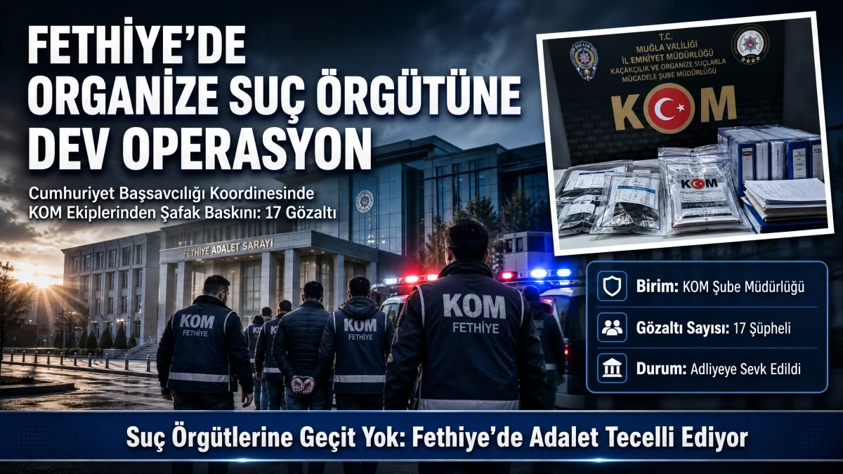 Fethiye’de Büyük Operasyon: Organize Suç Örgütüne Şafak Baskını, 17 Gözaltı