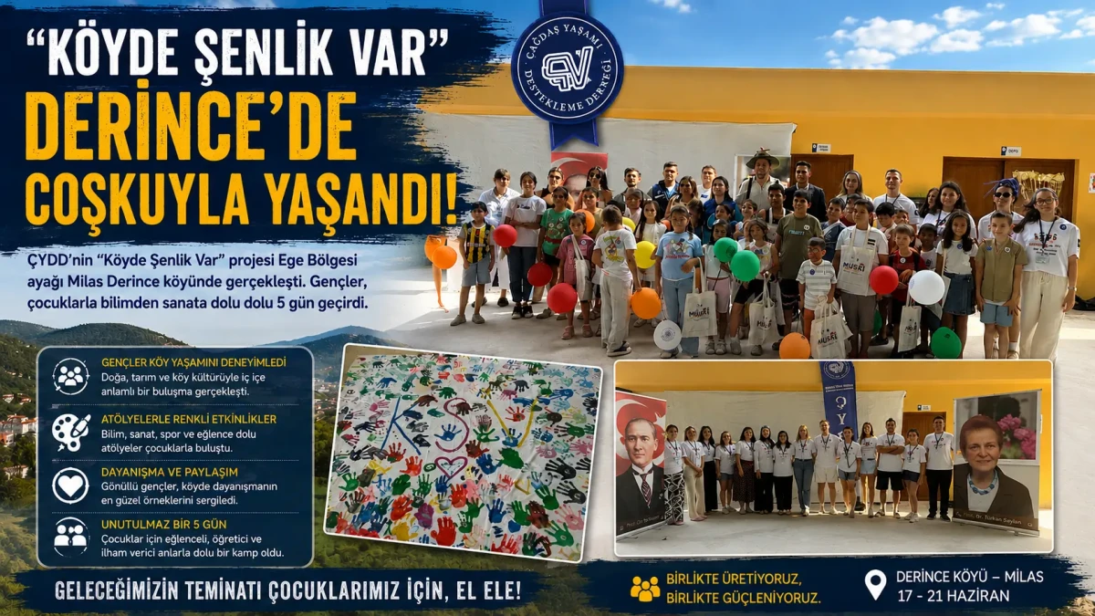 ÇYDD’den Milas Derince Köyü’nde Büyük Şenlik: “Köyde Şenlik Var” Projesi Tamamlandı