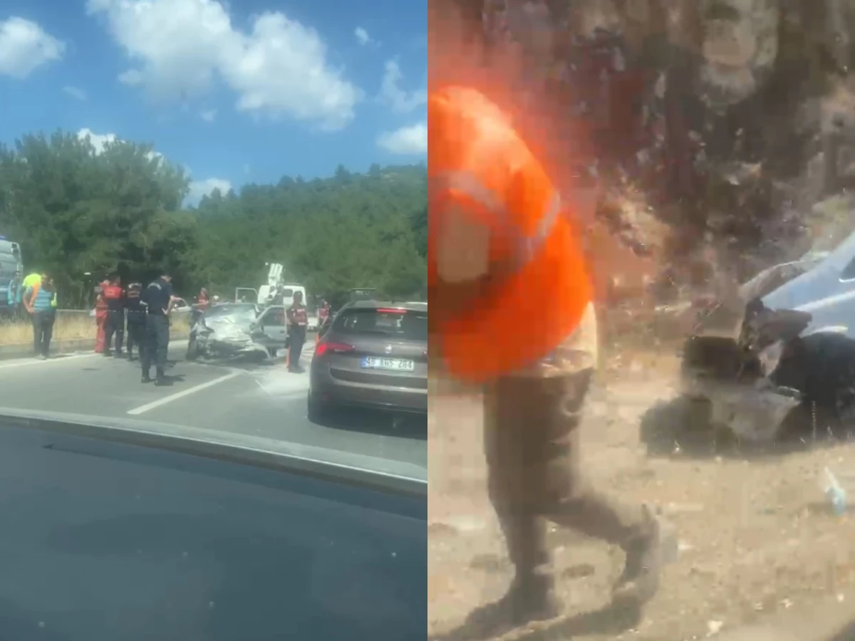 Bodrum Milas Yolunda Feci Kaza: İki Otomobil Kafa Kafaya Çarpıştı 6 Yaralı