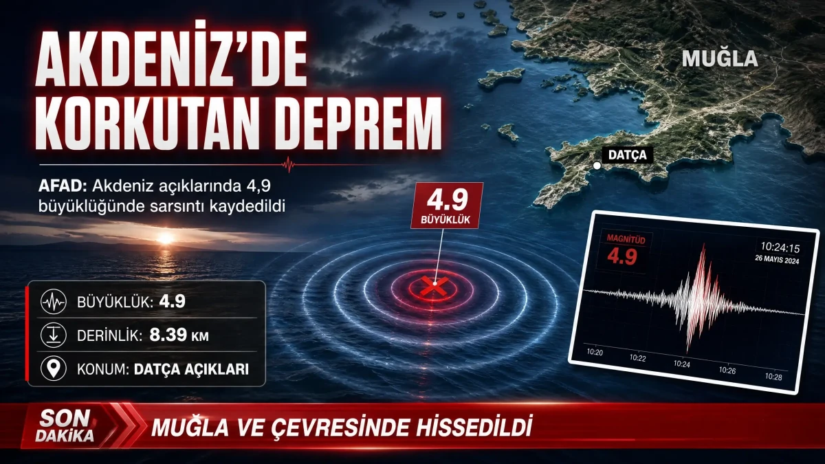 Akdeniz’de Korkutan Sarsıntı: Datça Açıklarında 4,9 Büyüklüğünde Deprem