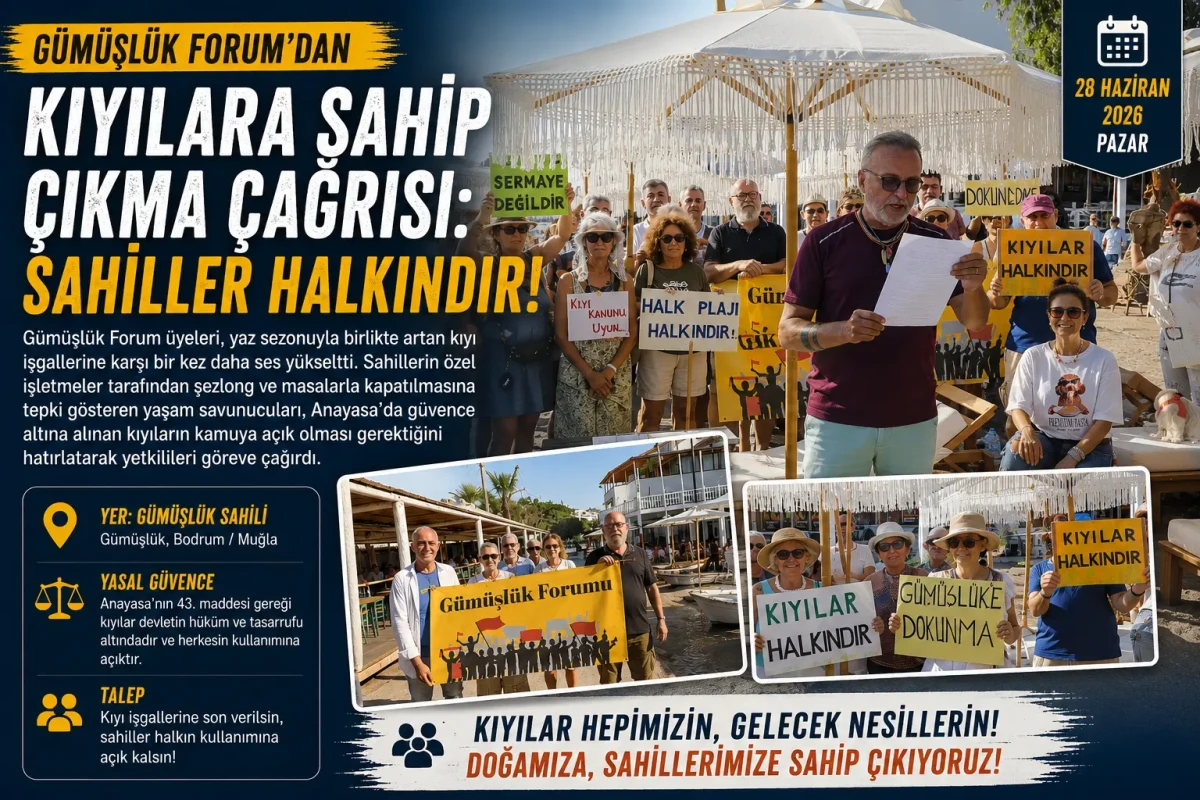 Gümüşlük’te Kıyı İşgallerine Tepki: “Sahiller Halkındır, İşgale Son Verin!”