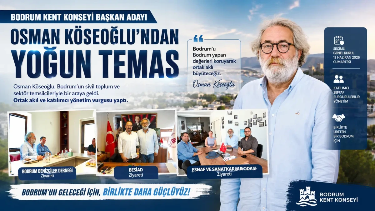 Bodrum Kent Konseyi Başkan Adayı Osman Köseoğlu’ndan "Ortak Akıl" Vizyonu: STK Ziyaretleri Sürüyor