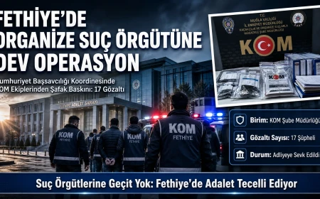 Fethiye’de Büyük Operasyon: Organize Suç Örgütüne Şafak Baskını, 17 Gözaltı