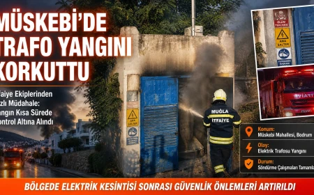 Bodrum Müskebi Mahallesi'nde Trafo Yangını: Ekipler Kısa Sürede Müdahale Etti